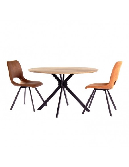 Mesa MINERVA NEW, metal, madera, 120 cms de diámetro