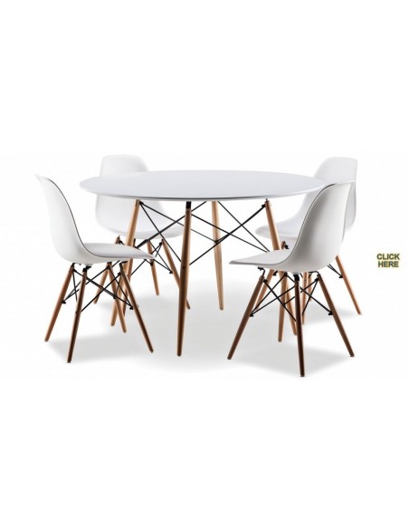 Mesa TOWER (HT), madera, lacada blanca, 120 cms de diámetro