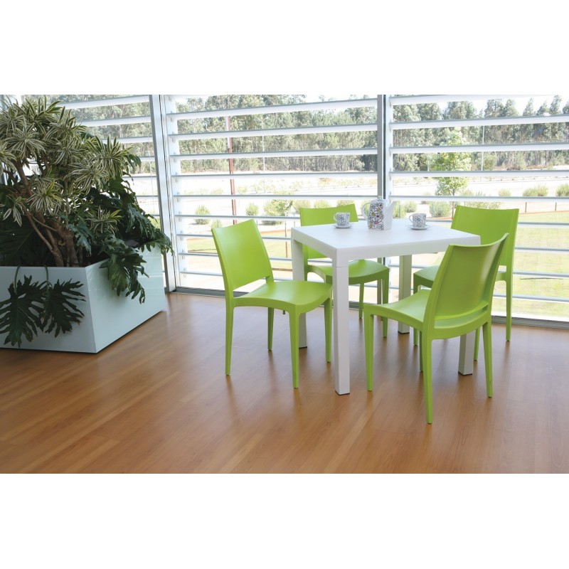 Mesa DITA, polipropileno blanco, 80 x 80 cms