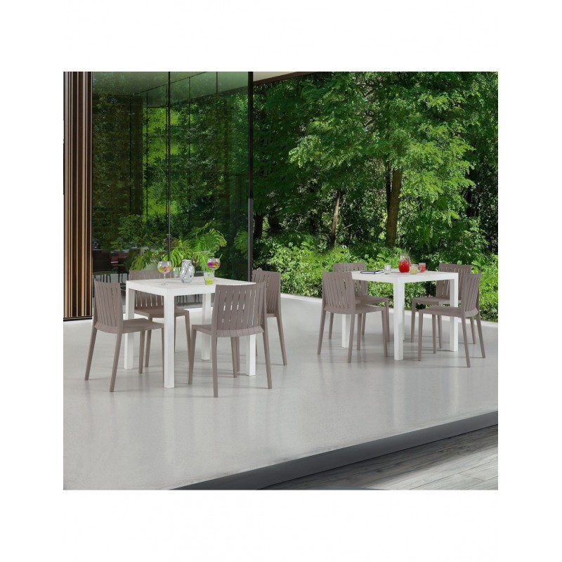 Mesa ODYSSEY, polipropileno blanco, 80 x 80 cms