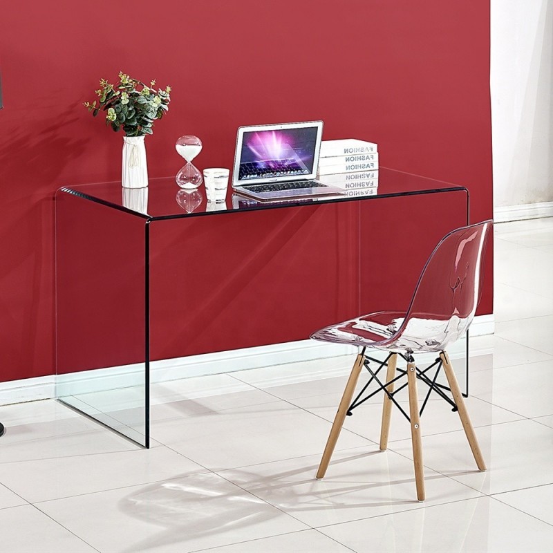 Mesa APOLO, cristal curvado transparente, 125 x...