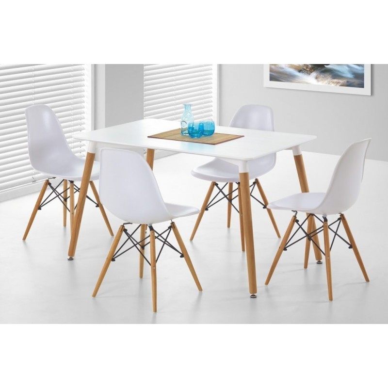 Mesa NURY, madera, tapa lacada blanca, 120 x 80...