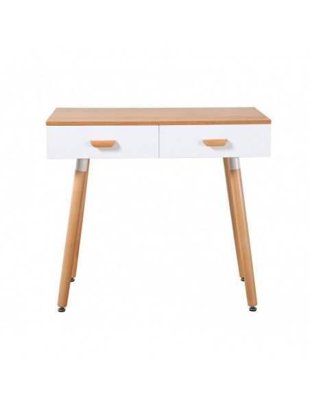 Mesa de estudio ARETHA, haya, cajones blancos, 90 x 50 cms