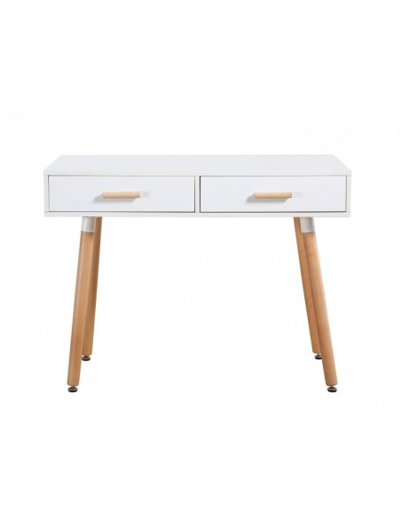 Mesa de estudio ZEUS, blanca, cajones blancos, 100 x 50 cms
