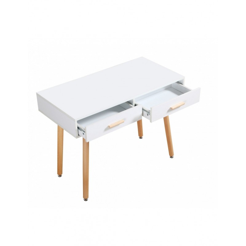 Mesa de estudio ZEUS, blanca, cajones blancos,...