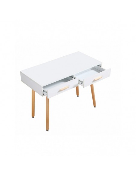 Mesa de estudio ZEUS, blanca, cajones blancos, 100 x 50 cms