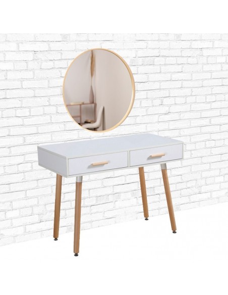 Mesa de estudio ZEUS, blanca, cajones blancos, 100 x 50 cms