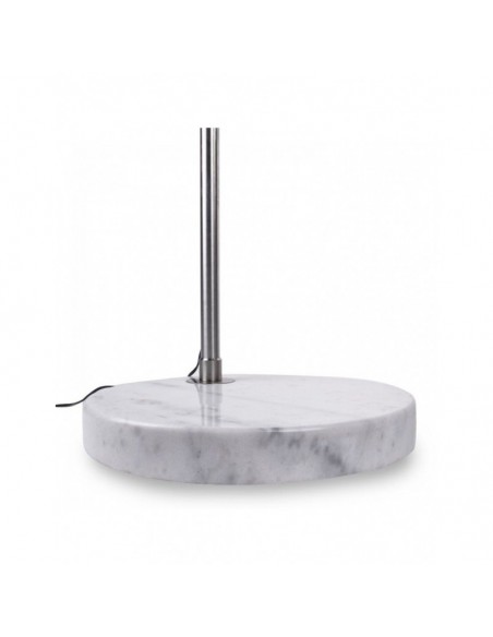 Lámpara AR, pie salón,  cromada, base mármol blanco