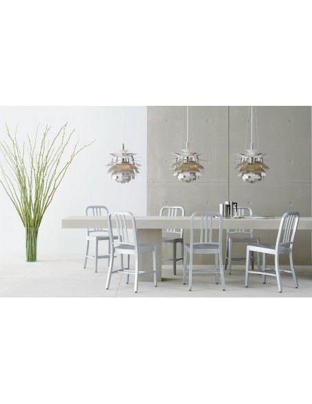 Lámpara ARTIC, aluminio, plata, 70 cms. de diámetro