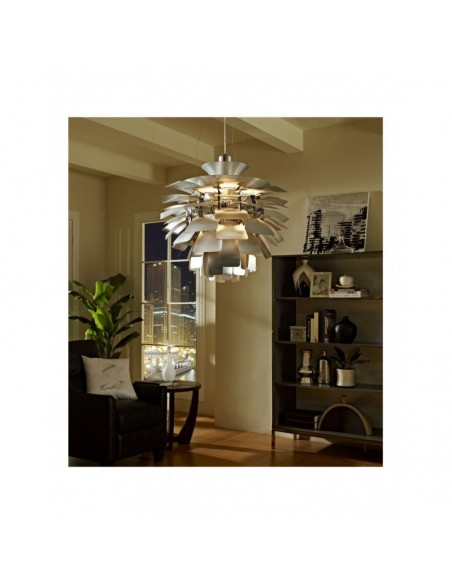 Lámpara ARTIC, aluminio, plata, 70 cms. de diámetro