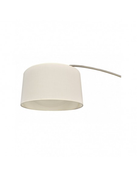 Lámpara OMEGA, pie de salón, cromada, mármol, pantalla blanca